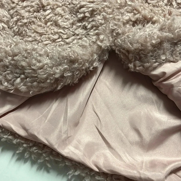 New Faux fur jacket Jessica Simpson 1X lined rose smoke jacket hook eye closure - Picture 3 of 11